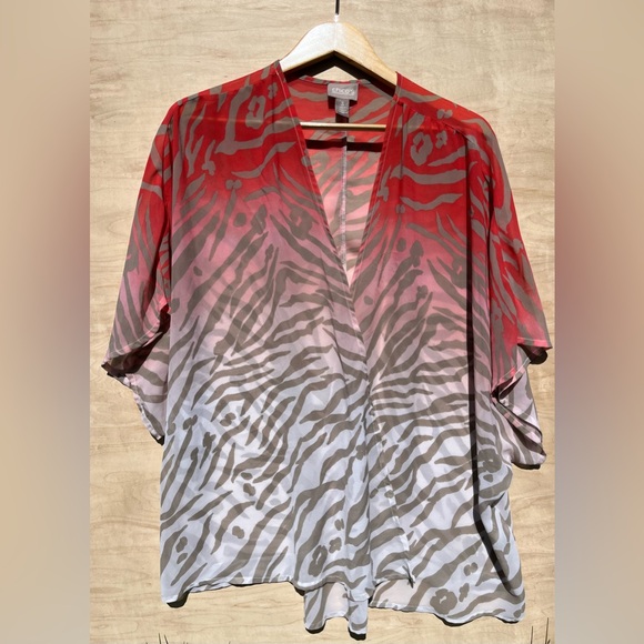 Chicos Animal Print Lightweight Swim Coverup for Vacation Travel Size 3 - Large - Picture 6 of 13